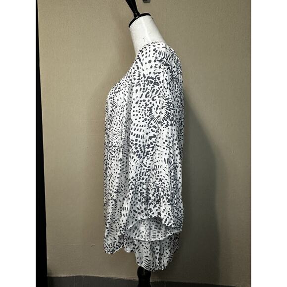 Zac & Rachel Women’s Top Blouse 1X Plus Size Flowy Elastic Neckline Long Sleeve - Picture 5 of 13